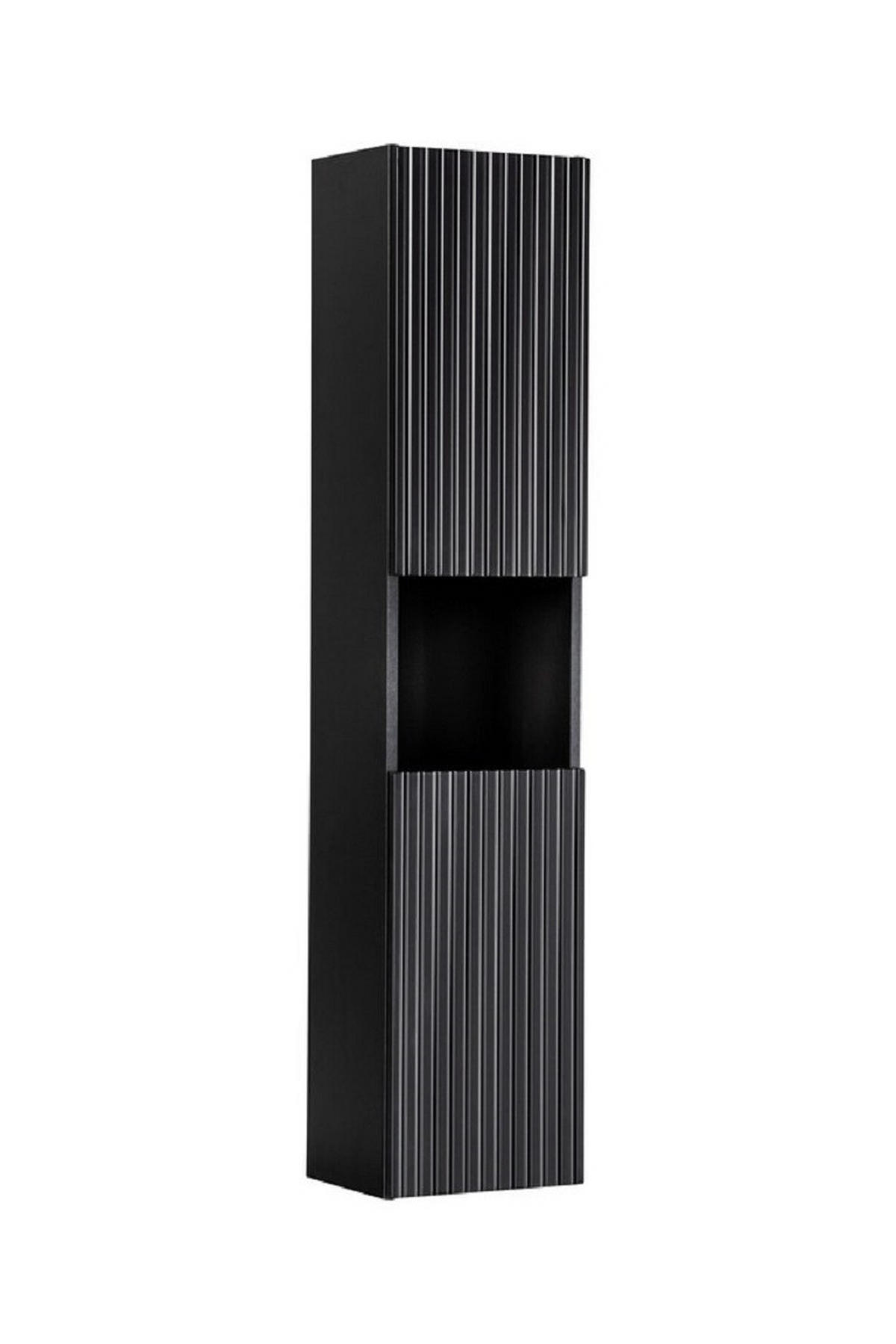BADMÖBEL-SET 7 Teile - Nova Black N BM53 in Schwarz / Evoke Eiche - Schwarz/Eiche Artisan, Holz (120/140/46cm)