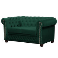 2-SITZER SOFA - Buchefarben/Grün, Buchenholz/Textil (148/72/86cm) - home24