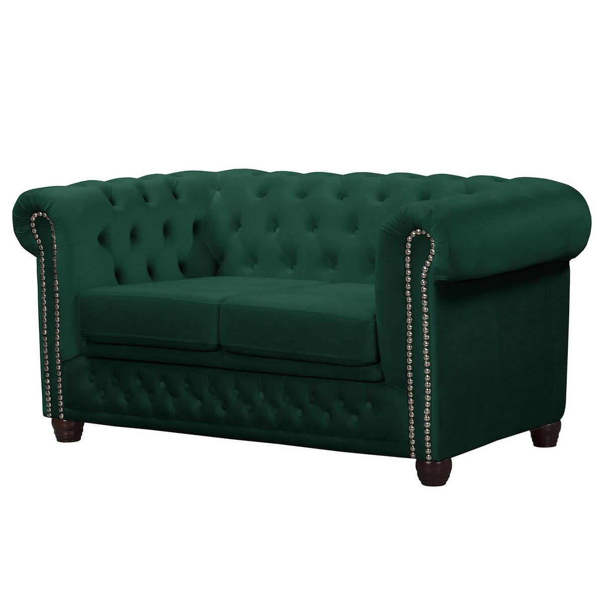 2-SITZER SOFA - Buchefarben/Grün, Buchenholz/Textil (148/72/86cm) - home24