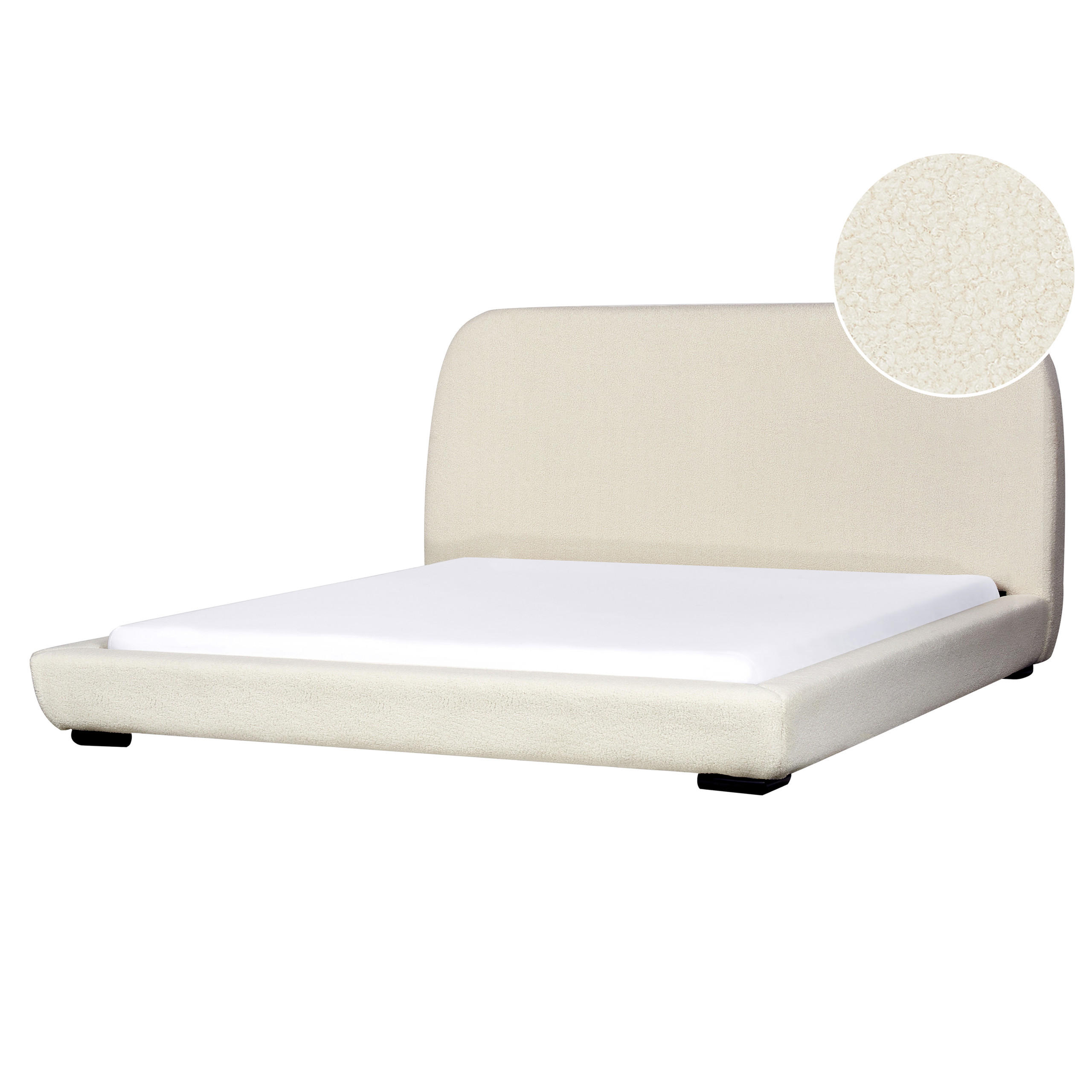 POLSTERBETT mit Lattenrost 180x200 cm Beige Roisel - Creme, Textil (180/200cm) - Beliani