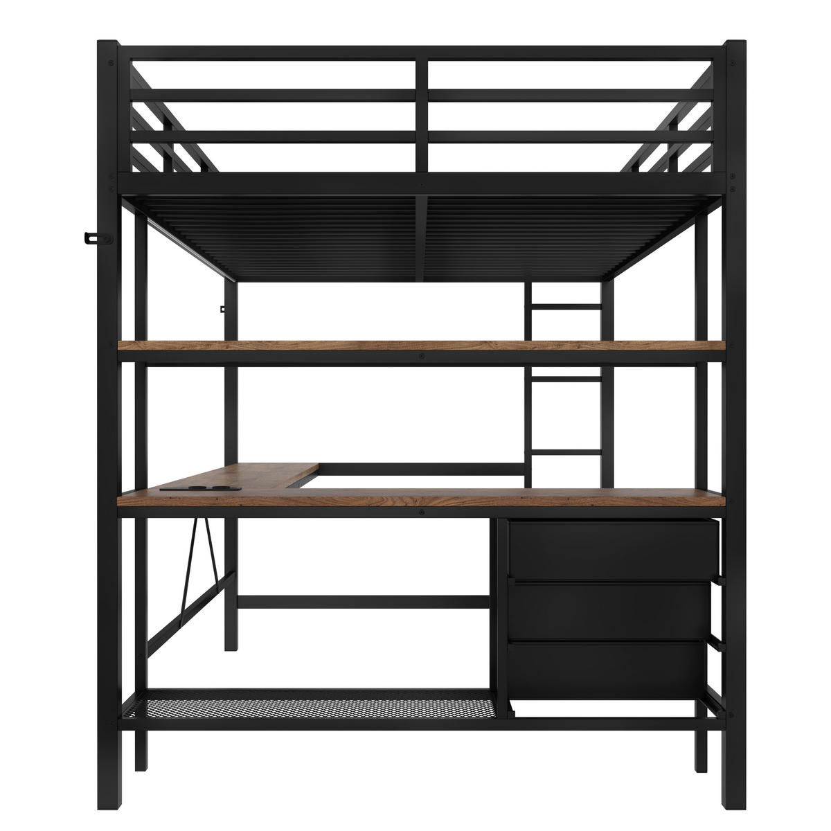 HOCHBETT 140/200 cm Schwarz - Schwarz, Metall - Raumix