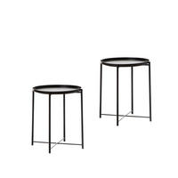 BEISTELLTISCH Maika Schwarz 42 cm x 52 cm 2er-Set - Schwarz, Metall (42/42/52cm) - Klast Home