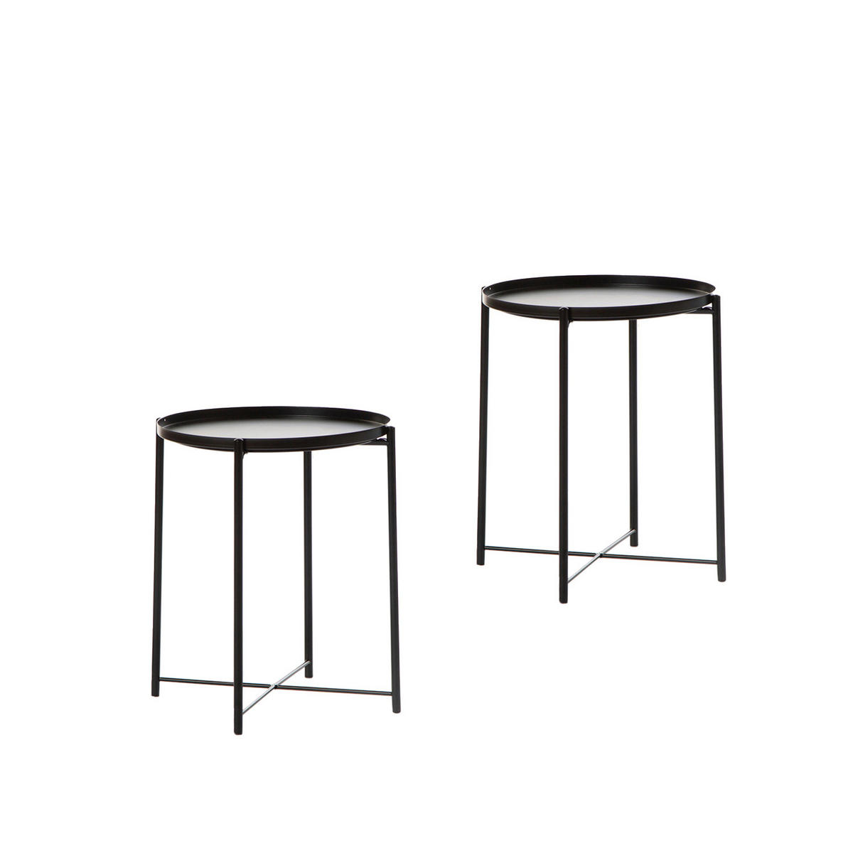 BEISTELLTISCH Maika Schwarz 42 cm x 52 cm 2er-Set - Schwarz, Metall (42/42/52cm) - Klast Home