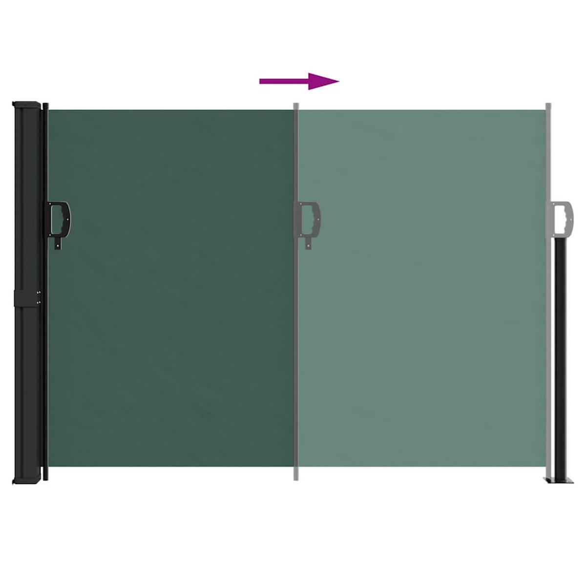 SEITENMARKISE Ausziehbar Dunkelgrün 140/300 Cm - Grün, Textil (140/300cm) - vidaXL
