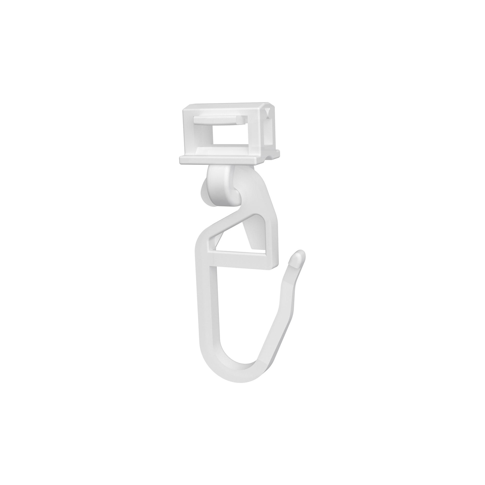 KLICKGLEITER KLICKI MIT FALTENHAKEN für Innenläufe / Gardinenschienen mit Nutbreite 5,2 bis 5,6 mm, Packung 100 Stück - Weiß, Kunststoff (1.1/3.4/1cm) - INTERDECO