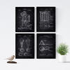 POSTER Set mit 4 Schwarz Eismaschine Patent A4 Rahmenlos - Klar, Papier (29.7/3cm) - Nacnic