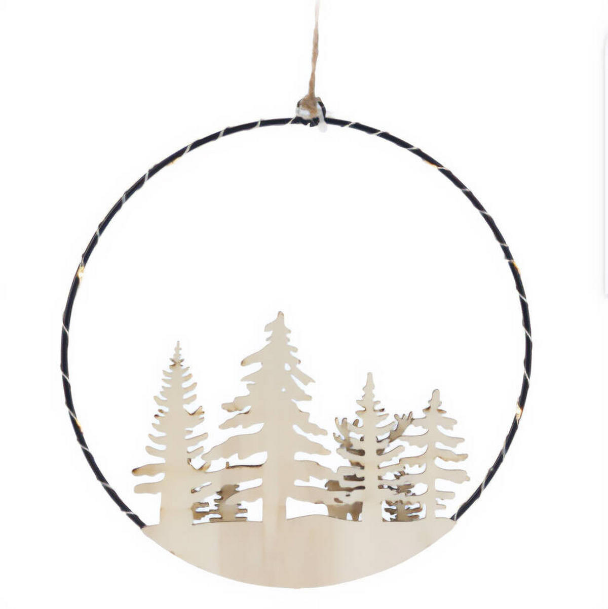 WEIHNACHTSDEKORATION LED zum Aufhängen Ø 20 cm - Beige, Holz (1/20/20cm) - Home Styling Collection