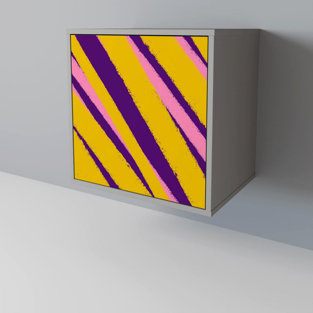 SIDEBOARD DREAMS COME TRUE, Grau, 57,5x42x72,5 cm, Schwarze Metallfüße - Multicolor/Schwarz, Holzwerkstoff/Metall (57.5/72.5/42cm) - SpaceRebels