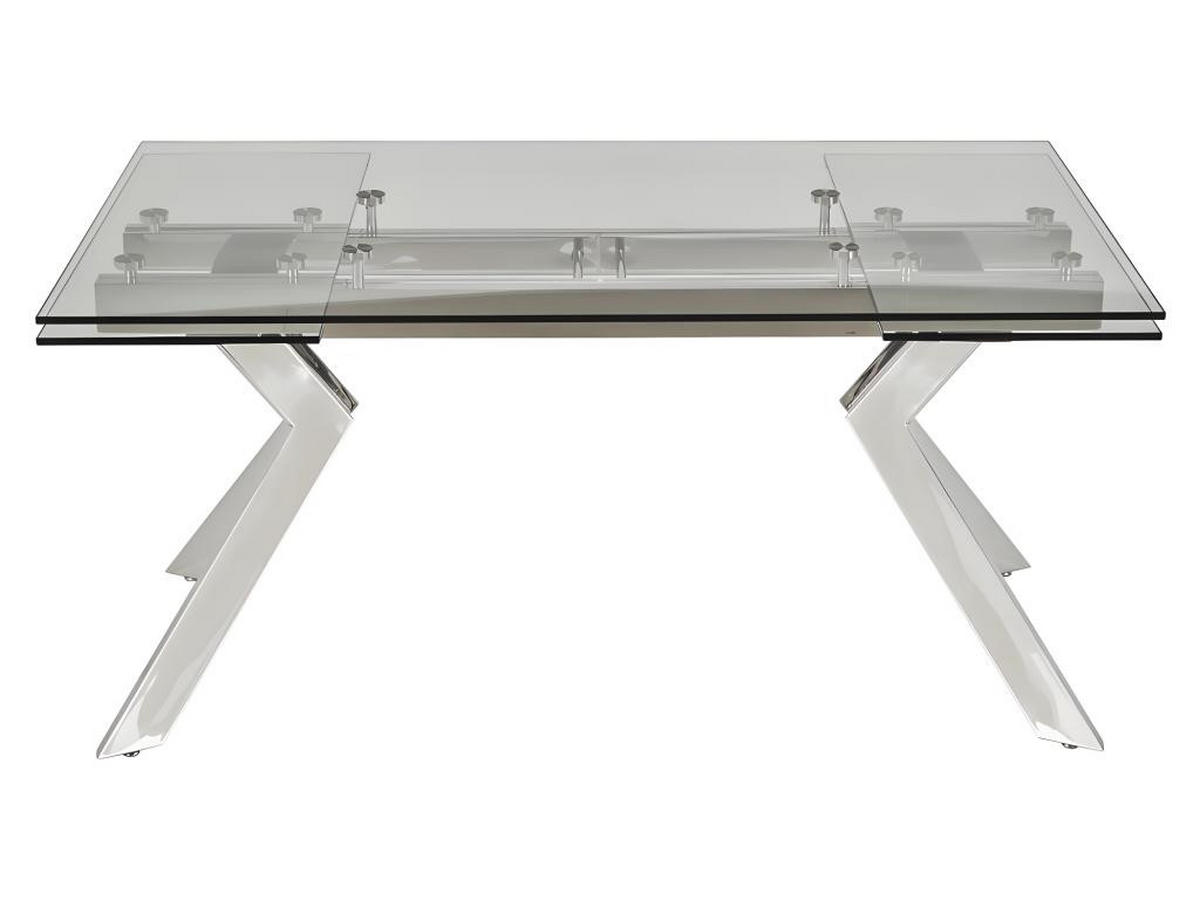 ESSTISCH ausziehbar - 6 bis 8 Personen - Sicherheitsglas & Metall - VELIKA - Transparent, Glas (240/90/76cm) - Vente-Unique
