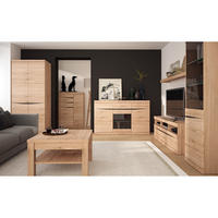 WOHNZIMMER-SET 7-TLG. Sanford-129 - Braun, Holzwerkstoff (751/197/75cm) - Lomado