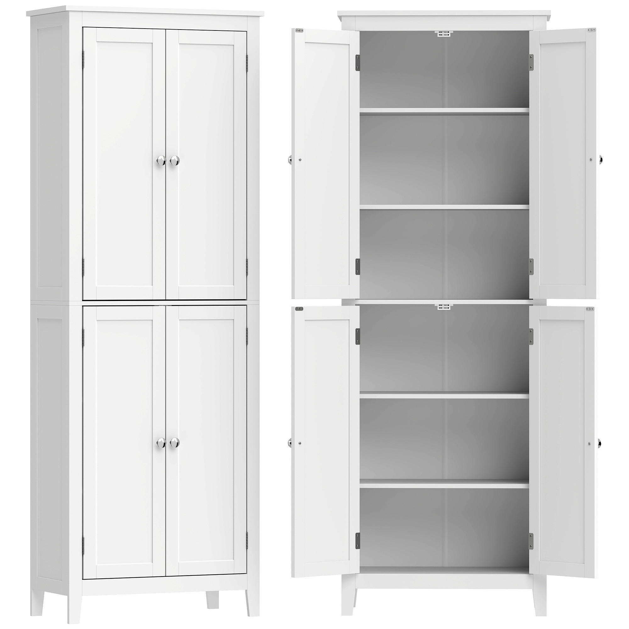 BADEZIMMERSCHRANK MDF Metall Weiß - Weiß, Holzwerkstoff/Metall (30/170/60cm) - HOMCOM