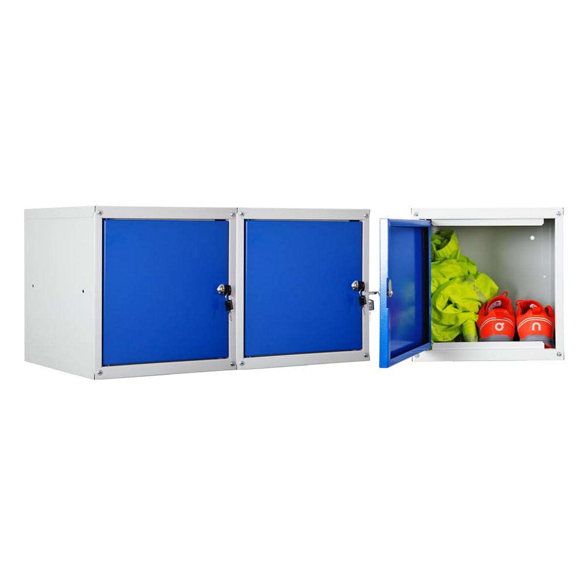 SCHLIESSFACHWÜRFEL Cubic 2er-Set 35x35x35 cm Grau-Blau - Blaugrau, Metall (70/35/35cm) - PROREGAL