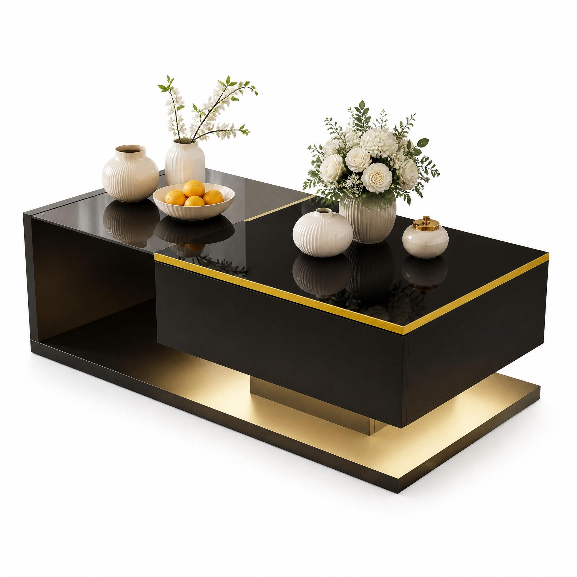 Ivmeu Couchtisch Schwarz 50x32.5x100 cm