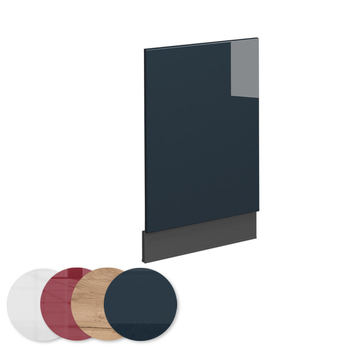 FRONTBLENDE Fame-Line Dunkelblau Hochglanz 45 cm, AP Marmor - Anthrazit/Dunkelblau, Holzwerkstoff (45/67.4/1.6cm) - Vicco