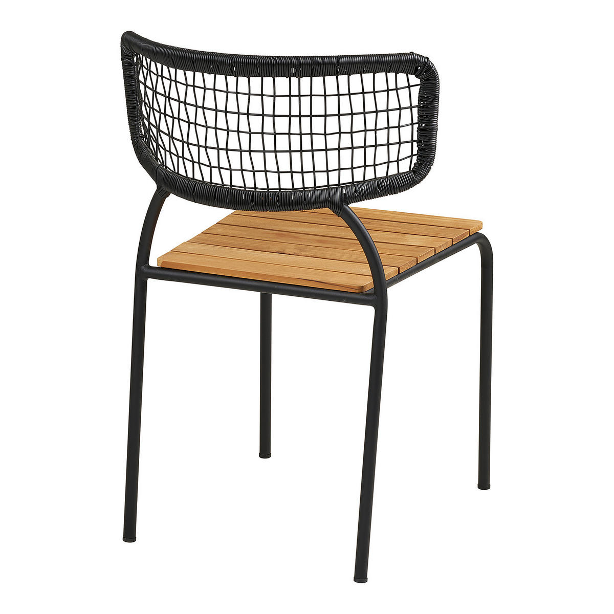 GARTENSTUHL - 4er-Set - Schwarz - Braun - Polyester - Stahl - 53 x 83 x 55 cm - Schwarz/Braun, Kunststoff/Metall (53/83/55cm) - home24