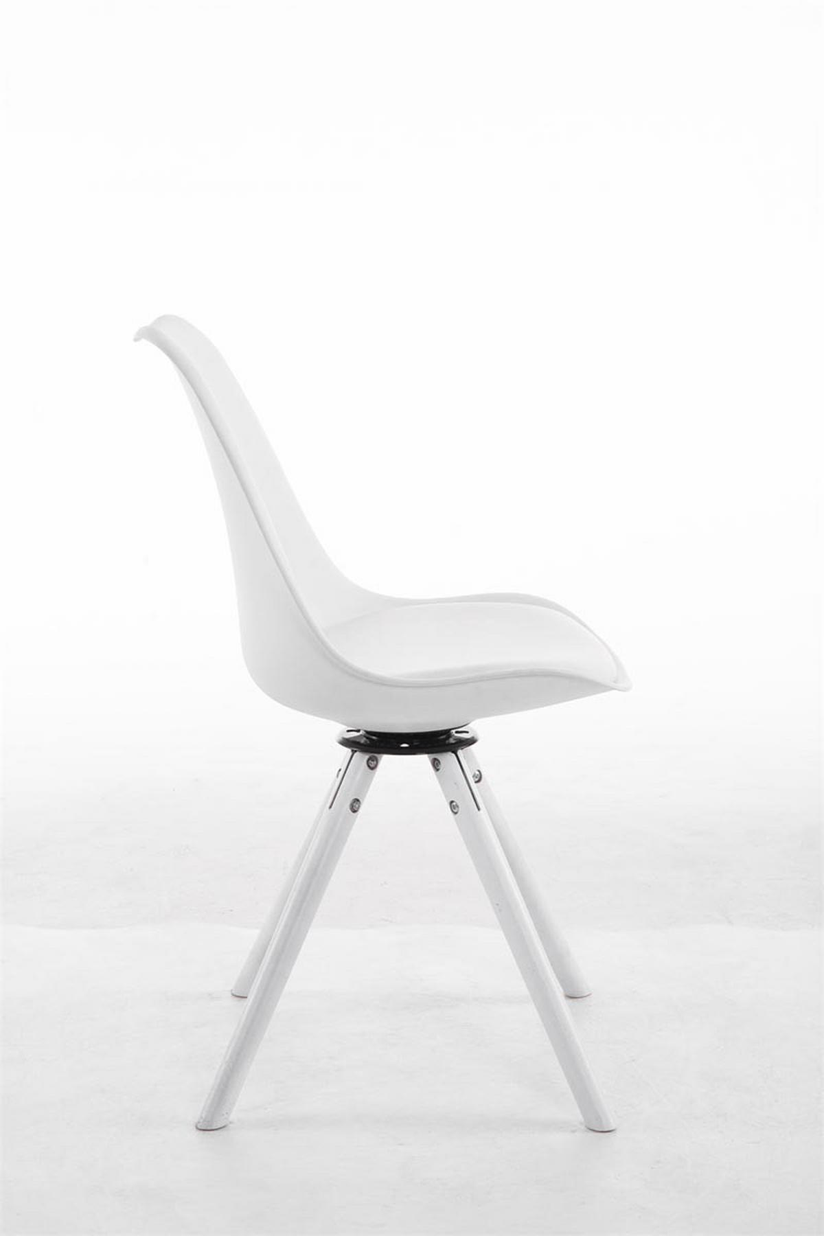 STUHL Lederlook weiß - Weiß, Holz/Textil (48/84/56cm) - CLP