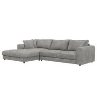 ECKSOFA mit Longchair - Schwarz/Grau, Holz/Kunststoff (286/183cm) - home24