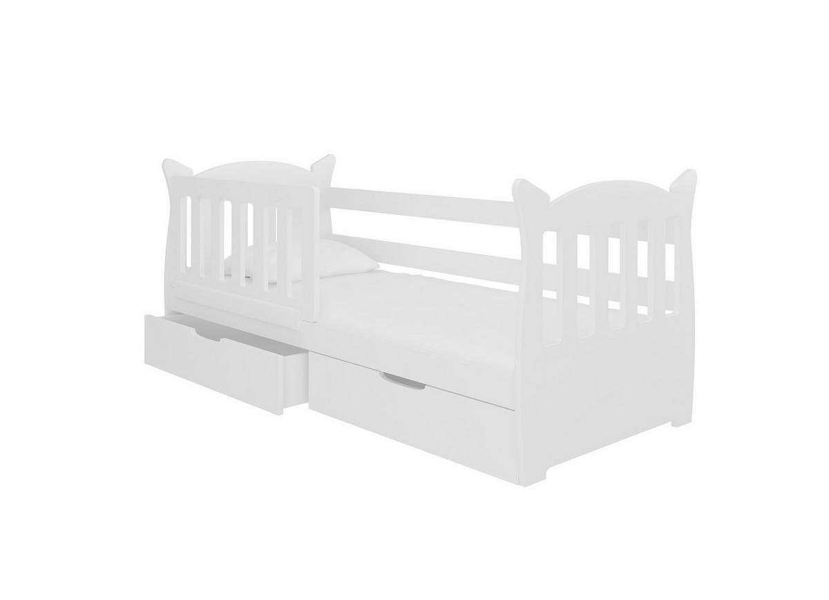 KINDERBETT Lena Kiefer weiß / weiß 91 / 165 / 75cm - Weiß, Holz/Holzwerkstoff (80/160cm) - Feldmann-Wohnen