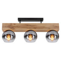 DECKENLEUCHTE MOITAS Braun Holzoptik - Braun, Glas (65/15/28cm) - Globo Lighting