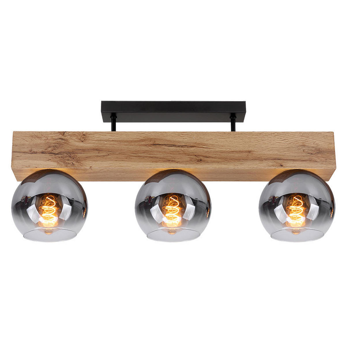 DECKENLEUCHTE MOITAS Braun Holzoptik - Braun, Glas (65/15/28cm) - Globo Lighting