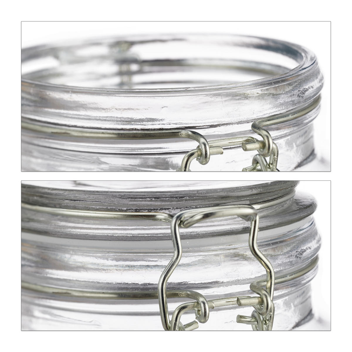 EINMACHGLAS - Transparent, Glas/Metall (3L) - Relaxdays
