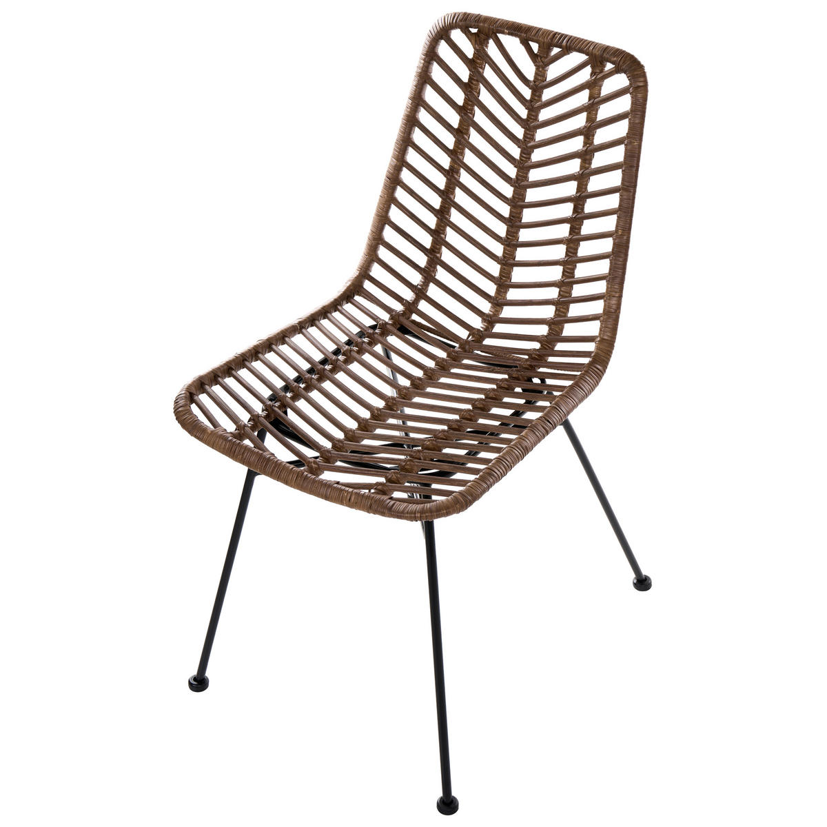ESSZIMMERSTUHL 2er-Set Rattan Braun Dilley - Braun, Naturmaterialien (45/83/60cm) - Beliani