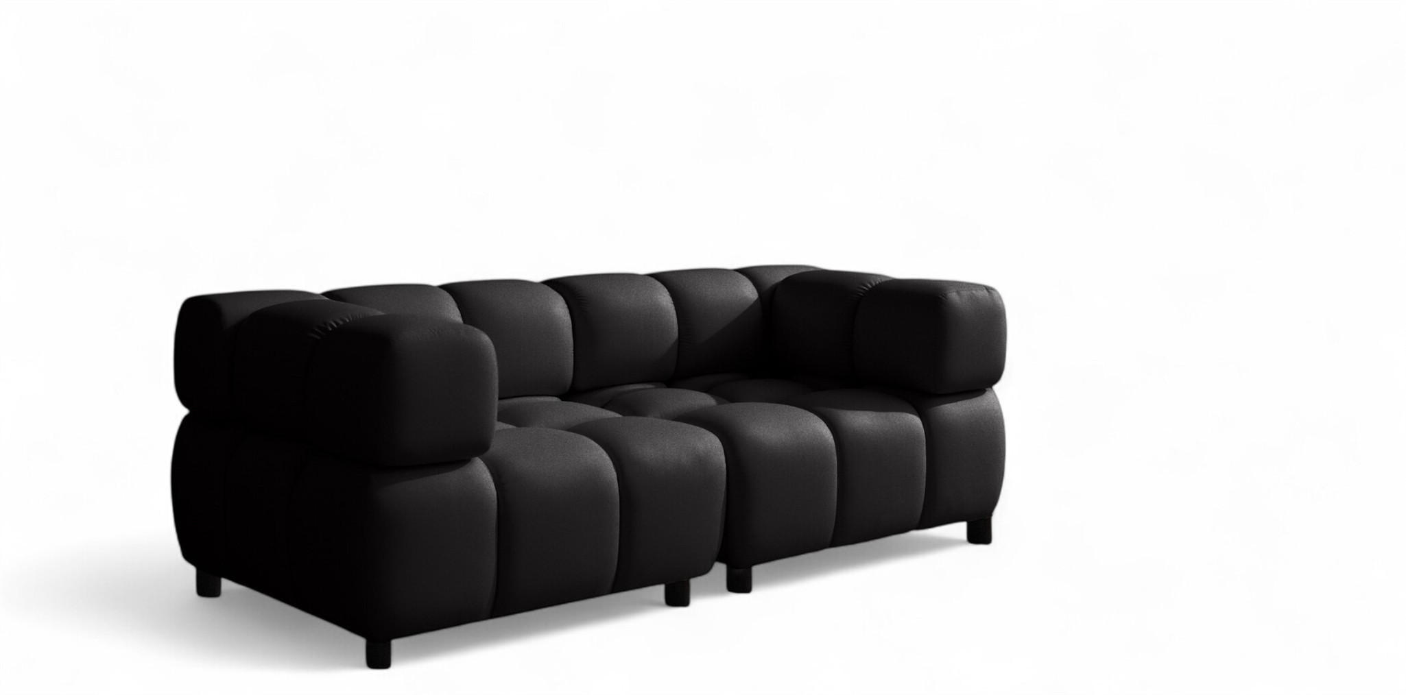 SOFA 2-sitzer Flow - Schwarz, Holzwerkstoff/Textil (192/71/96cm) - Fun Möbel