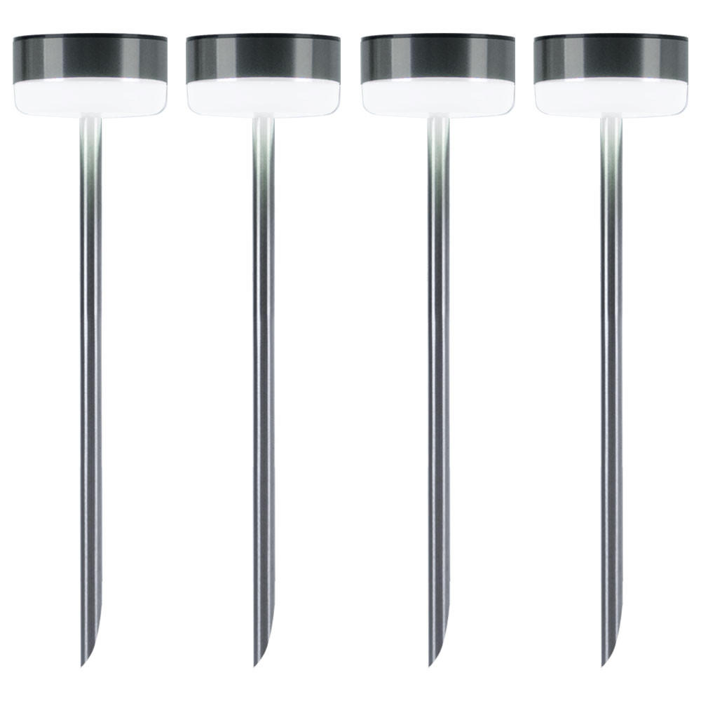 LED AUSSENLEUCHTE Edelstahl Silber 4er Set - Silberfarben, Metall (9/9/39cm)