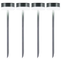 LED AUSSENLEUCHTE Edelstahl Silber 4er Set - Silberfarben, Metall (9/9/39cm)