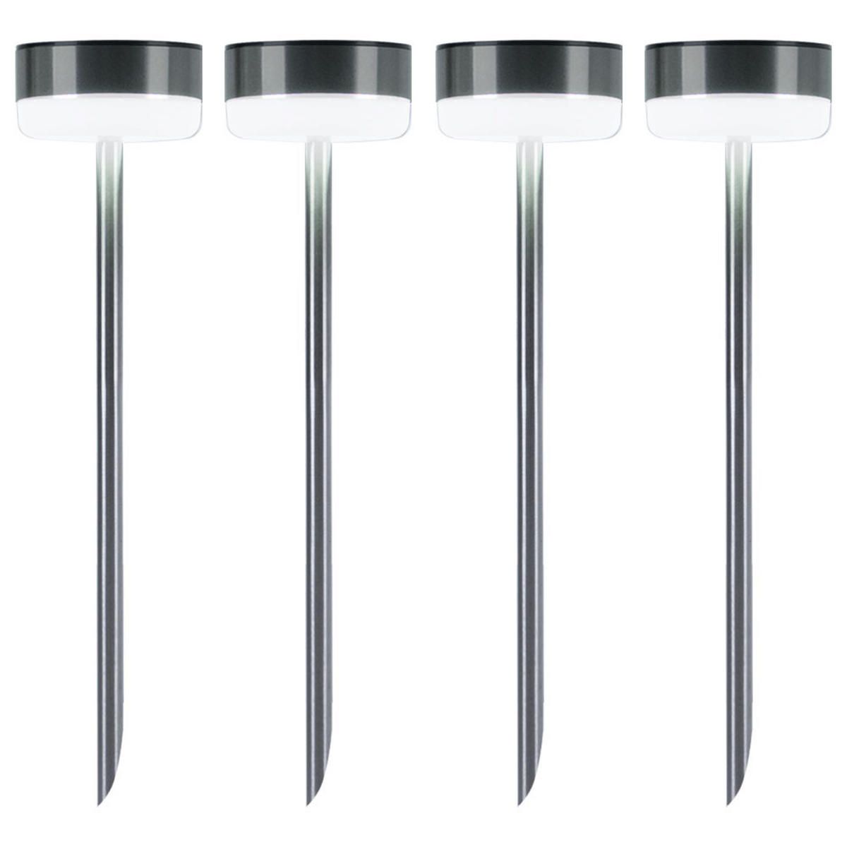 LED AUSSENLEUCHTE Edelstahl Silber 4er Set - Silberfarben, Metall (9/9/39cm)