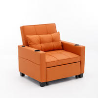 SCHLAFSESSEL DE-35007 3-in-1 mit USB und Getränkehaltern Orange - Orange, Metall (87/84/74cm) - ComfortXL