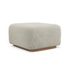 POUF Bouclé Stoff Beige - Beige/Creme, Holz/Textil (83/95/41cm) - Makamii