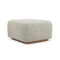 POUF Bouclé Stoff Beige - Beige/Creme, Holz/Textil (83/95/41cm) - Makamii