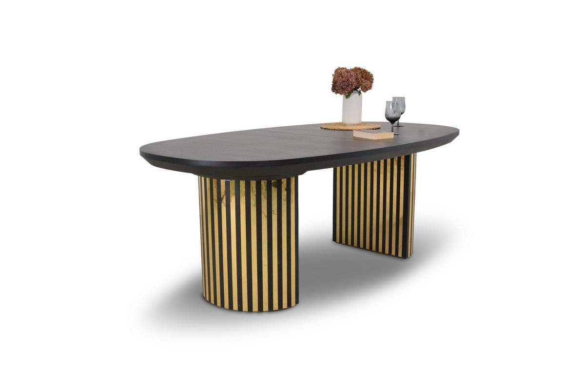 ESSTISCH STILO Ausziehbar 200 - 300 / 110 x 76 cm - Eichefarben/Schwarz, Holz (200/110/76cm) - MASSENO
