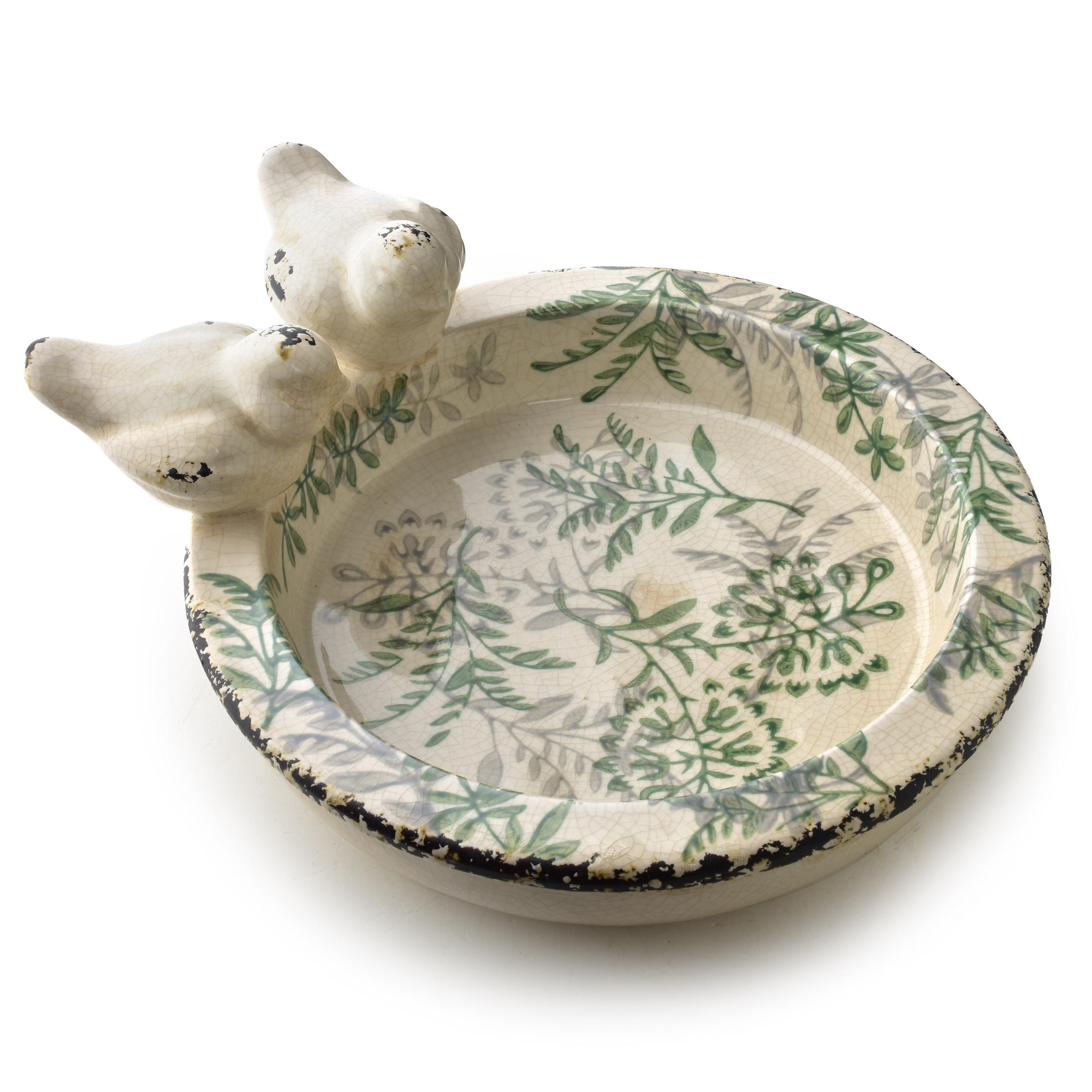 VOGELTRÄNKE Crocket beige 29/25/11 cm Keramik - Grün, Keramik (29/11/25cm) - Mondex