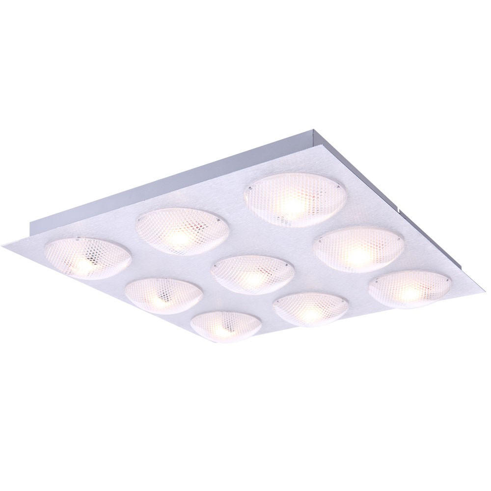 LED DECKENLEUCHTE TINA Aluminium Silber - Silberfarben, Metall (33/33/5cm) - Globo Lighting