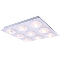 LED DECKENLEUCHTE TINA Aluminium Silber - Silberfarben, Metall (33/33/5cm) - Globo Lighting