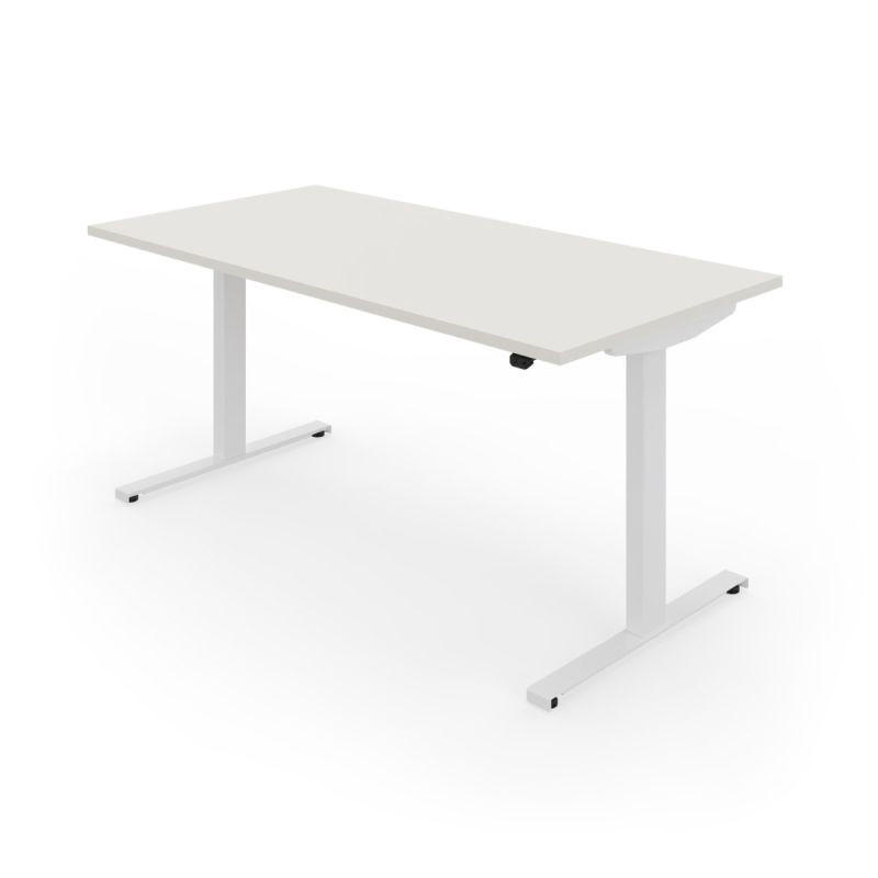 SCHREIBTISCH s22 elektrisch höhenverstellbar, 140 x 80 cm - Weiß, Holzwerkstoff/Kunststoff (80/140/62cm) - hali