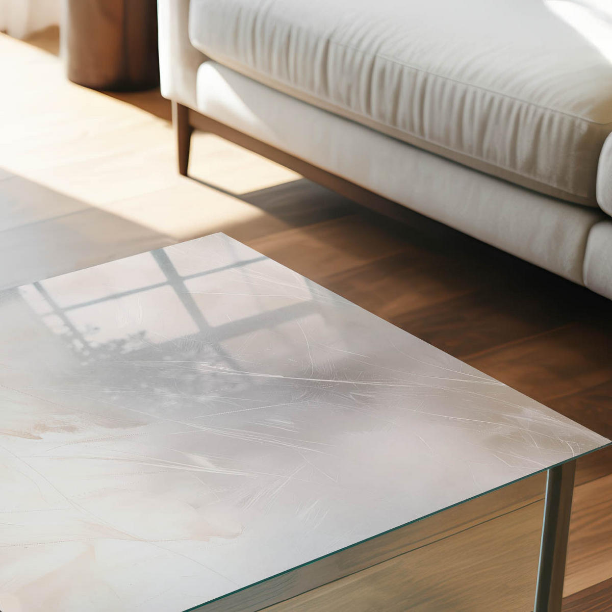 GLASPLATTE 80x60 cm – Subtile Abstraktion - Braun, Glas (0.4/80/60cm) - ArtPrintCave