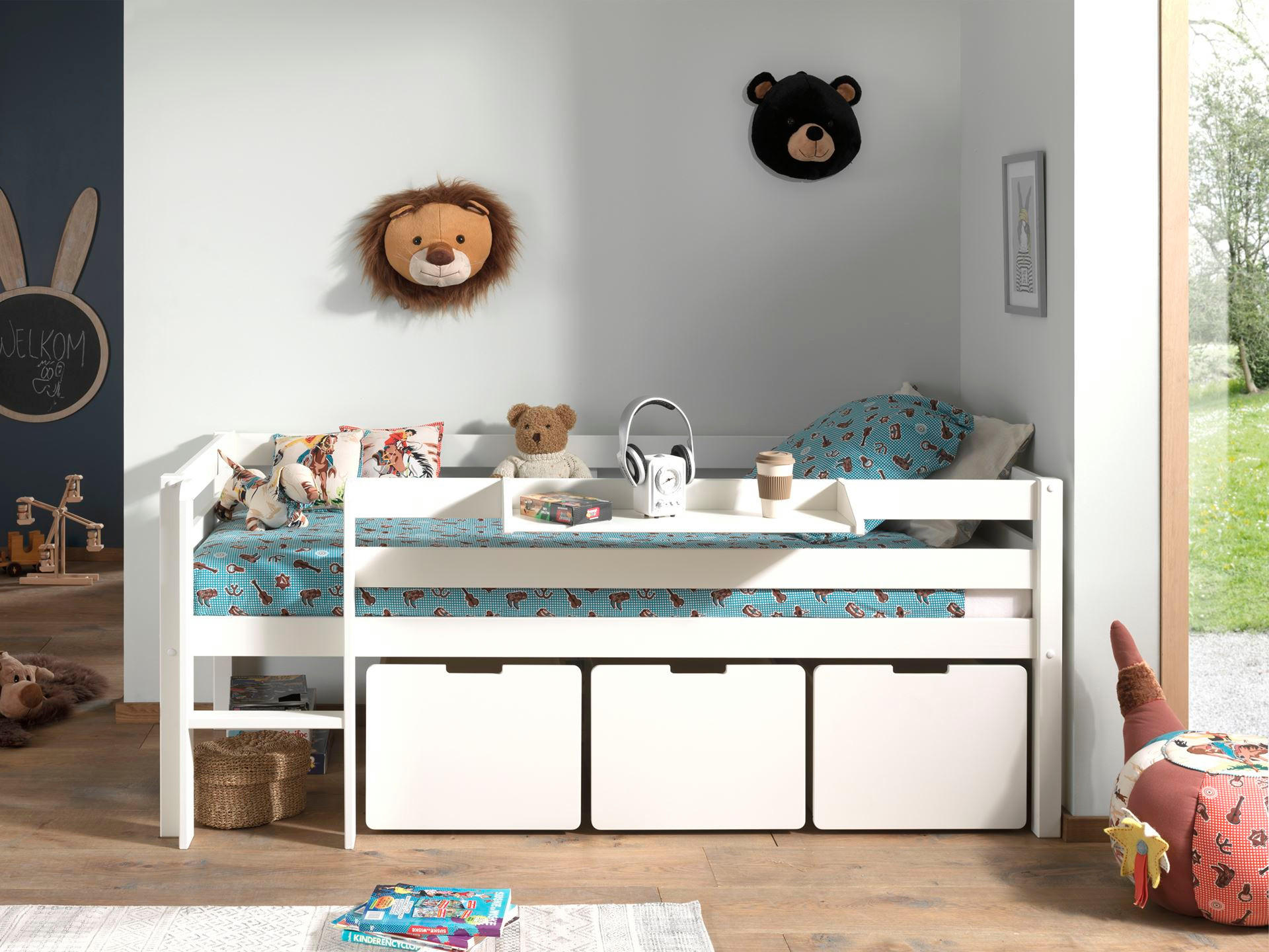 KOJENBETT Karolina 208x83x105 aus Massivholz in Weiß - Weiß, Holz (90/200cm) - 58aufmkessel