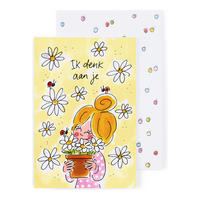 GRUSSKARTE Ich denke an dich - Margerite in Bunt - 17 x 11,5cm - Multicolor, Papier (11.5/0.2cm) - Blond Amsterdam