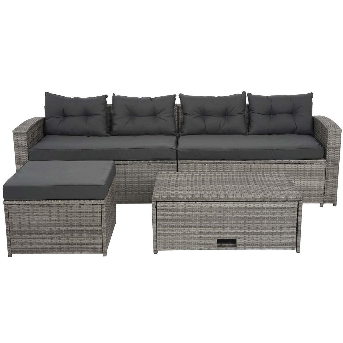 GARTEN-SET Grau Kissen Dunkelgrau - Grau, Metall - PROREGAL