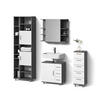 BADMÖBEL-SET Eisak Anthrazit 4 Teile - Anthrazit/Weiß, Holzwerkstoff (60/60/33cm) - Livinity®