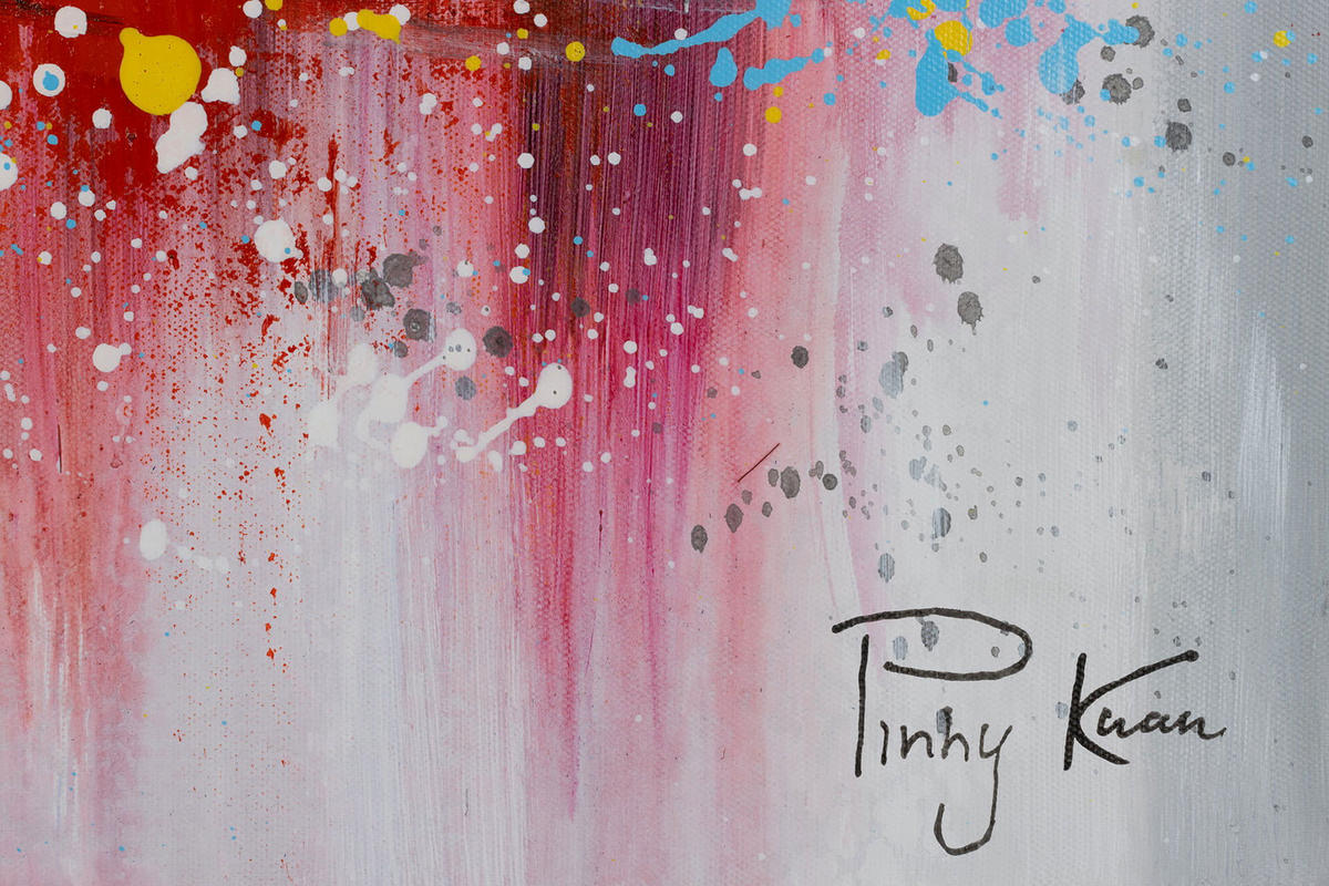 ACRYLBILD HANDGEMALT 120/60 cm - Weiß, Holz/Textil (120/60cm) - KUNSTLOFT