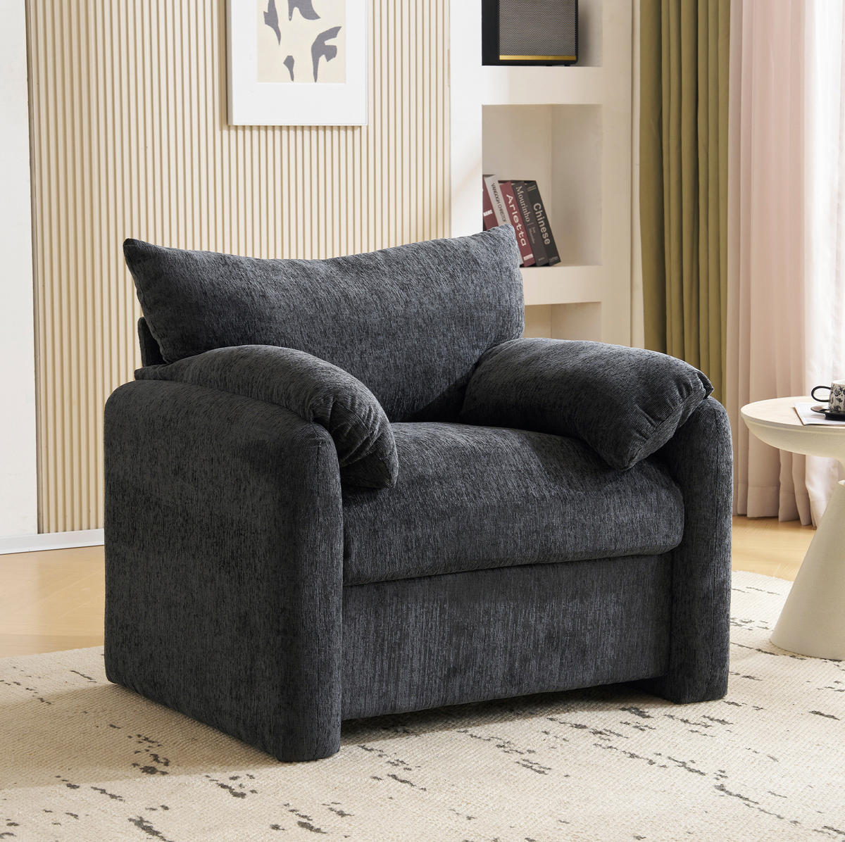 SESSEL 96/82/84 cm Grau aus Chenille - Grau, Textil (82/84/96cm) - OKMYHOME