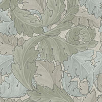 VLIESTAPETE Akanthus Salbei & Entenei - Blau/Grün, Papier/Kunststoff (52/1000cm) - Graham & Brown