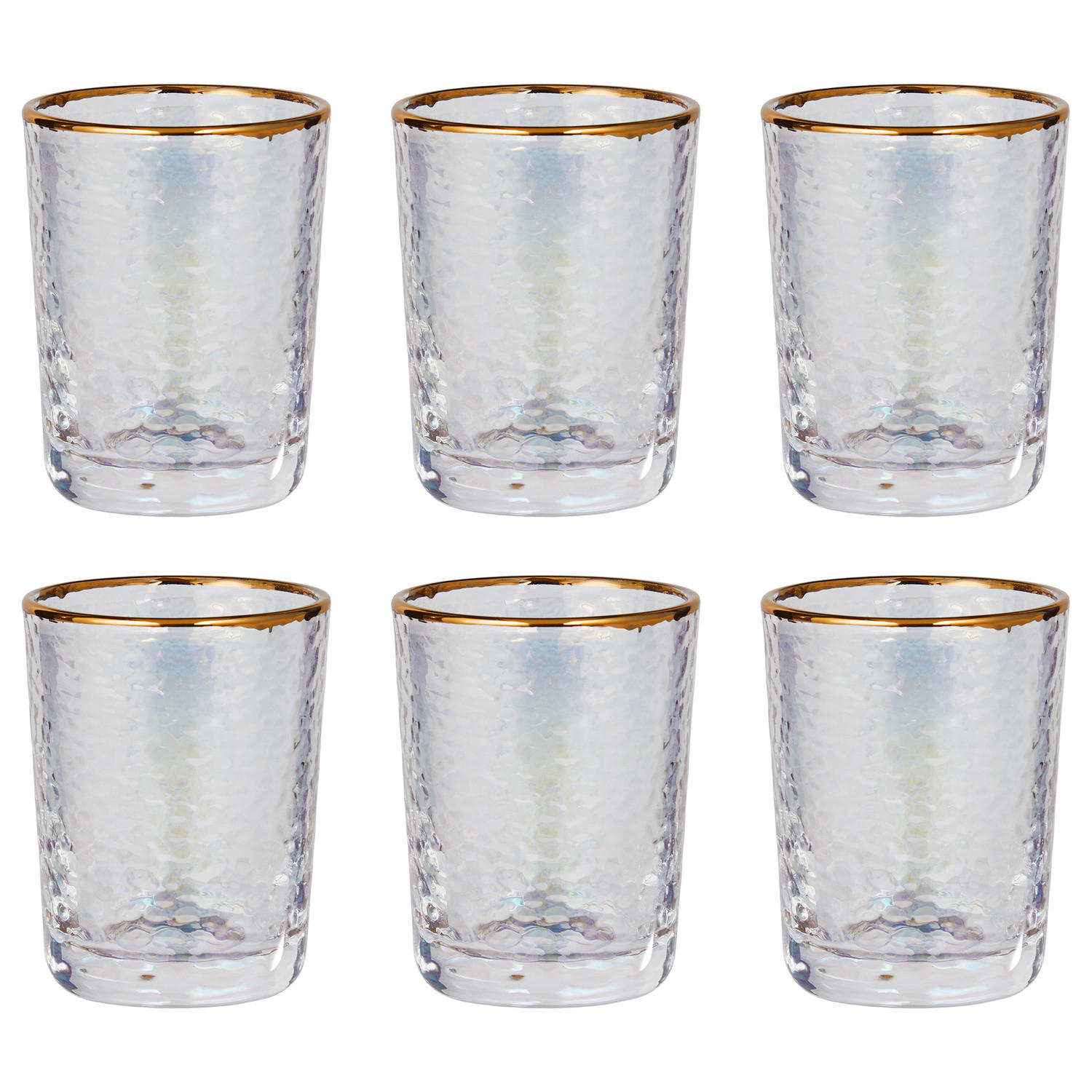SCHNAPSGLAS (6er-Set) Smeralda mit Goldrand 50ml - Transparent, Glas (0.05L) - Butlers