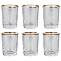 SCHNAPSGLAS (6er-Set) Smeralda mit Goldrand 50ml - Transparent, Glas (0.05L) - Butlers
