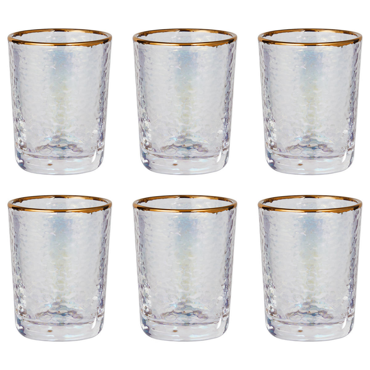 SCHNAPSGLAS (6er-Set) Smeralda mit Goldrand 50ml - Transparent, Glas (0.05L) - Butlers