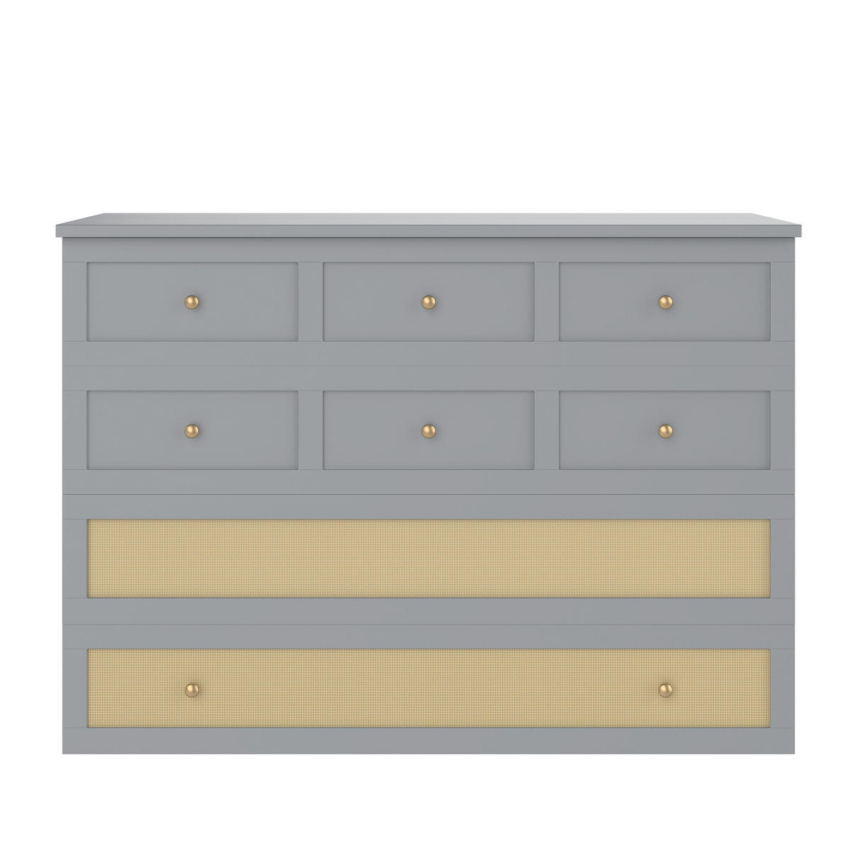 BETT 140/200 cm Grau mit USB-Anschluss, Steckdose und Stauraum - Grau, Holzwerkstoff (140/200cm) - Flora Grace